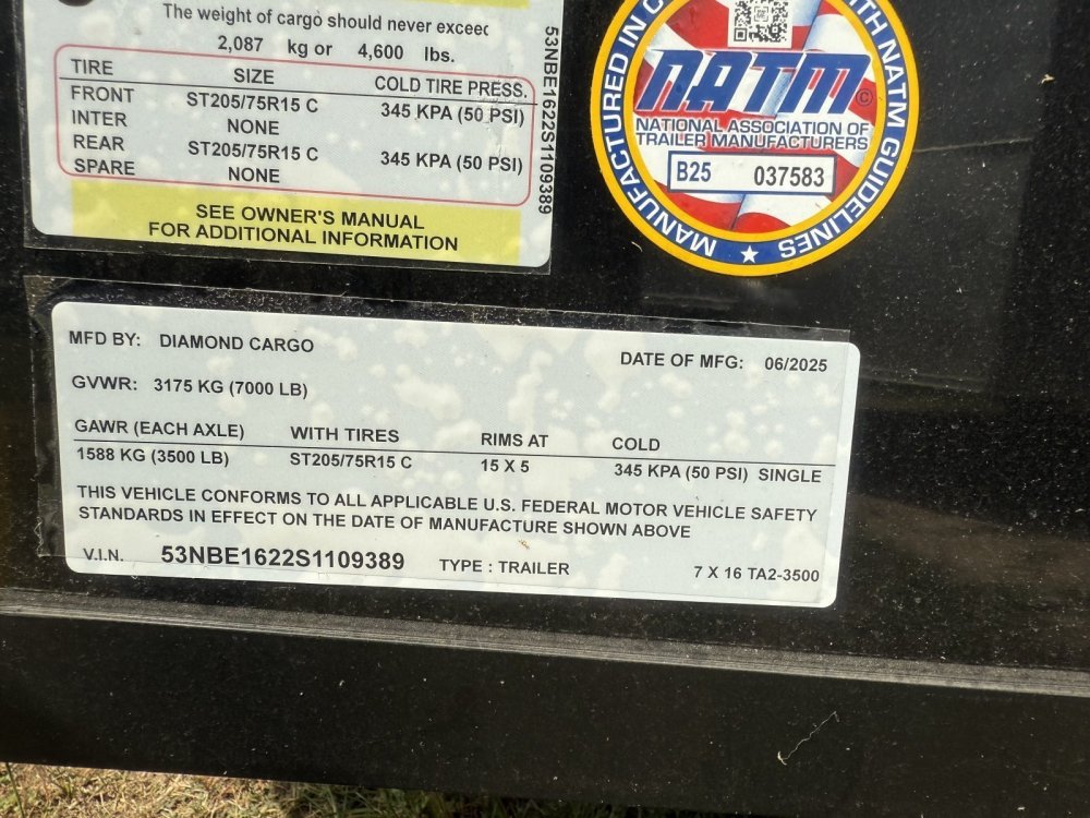 Used 2025 Diamond Cargo 7X16 REPO Enclosed Cargo