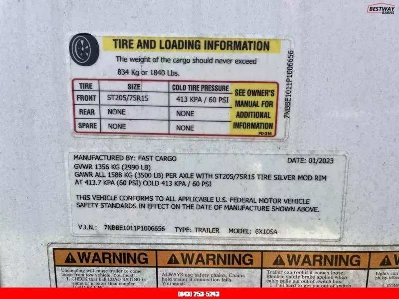 REPO 2023 Fast Cargo 6X10 REPO CARGO TRAILER Enclosed Cargo