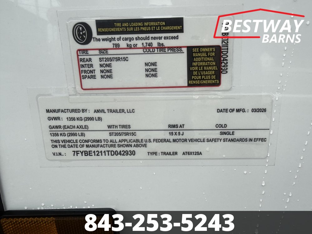 New 2026 Anvil 6X12 BLACKOUT Enclosed Cargo