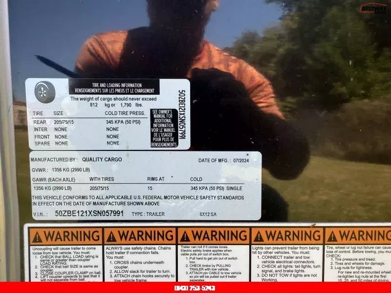 Used 2025 Quality Cargo 6X12 CONCESSION Enclosed Cargo