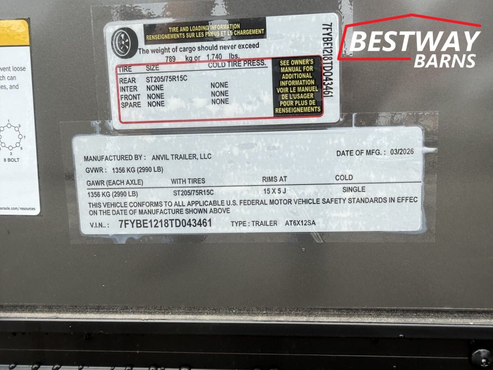 New 2026 Anvil 6X12 BLACKOUT Enclosed Cargo