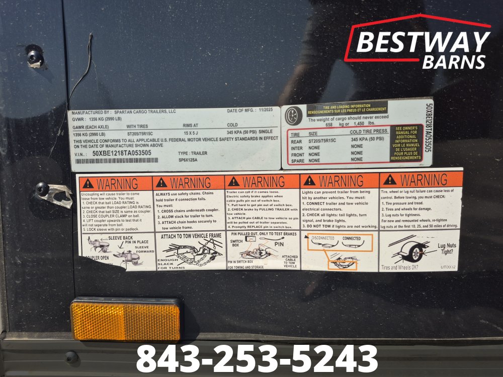 REPO 2026 SPARTAN CARGO 6 X 12 Enclosed Cargo