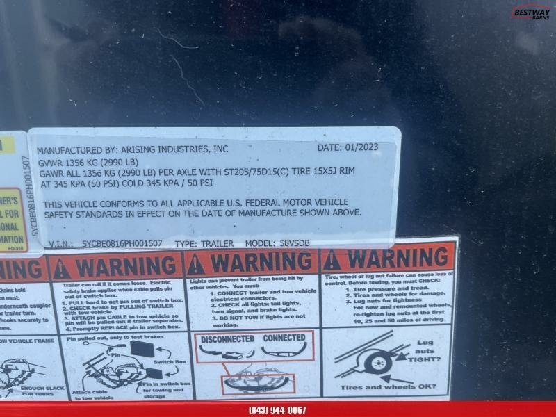 Used 2023 Arising 5X8 USED Enclosed Cargo