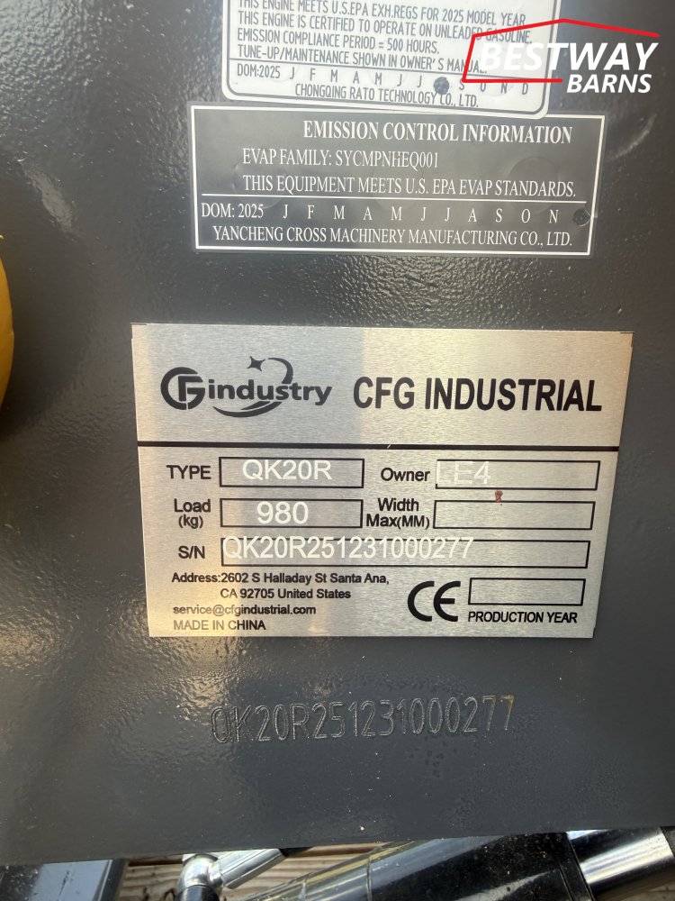 New 2026 CFG QK20R MINI EXCAVATOR Miscellaneous Equipment / Trade In