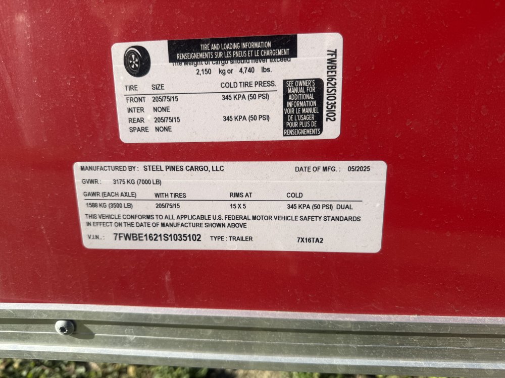 REPO 2025 STEEL PINES CARGO 6 X 12 Enclosed Cargo