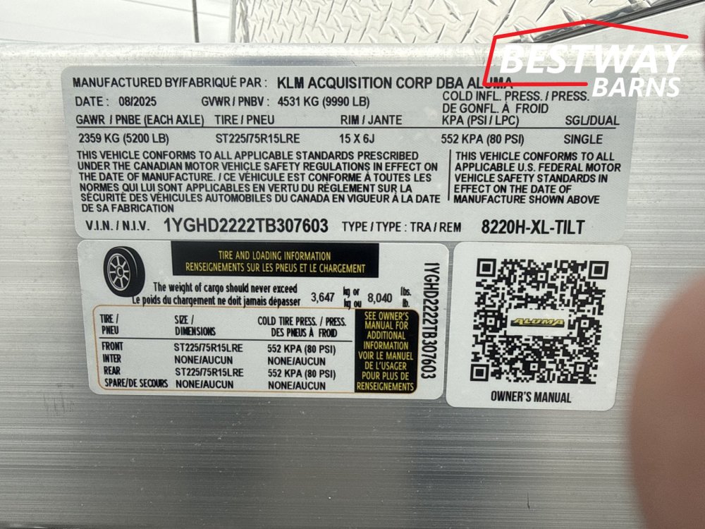 New 2027 Aluma 8220H XL TILT W/ CARGO BOX Car Hauler