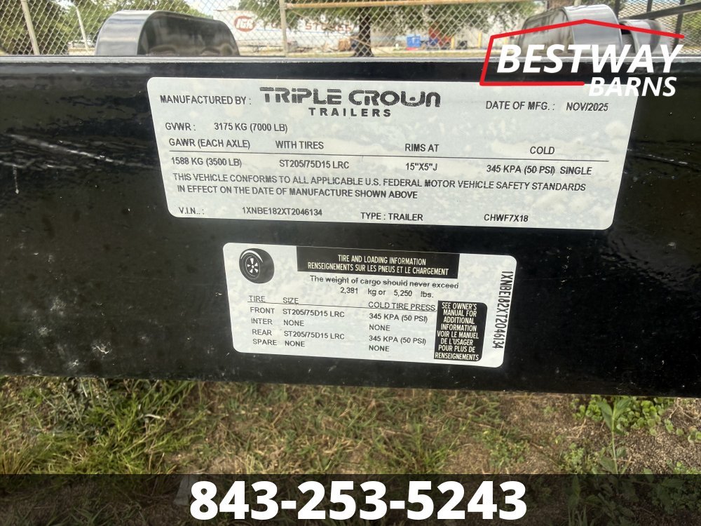 REPO 2026 Triple Crown 7 X 18 Car Hauler
