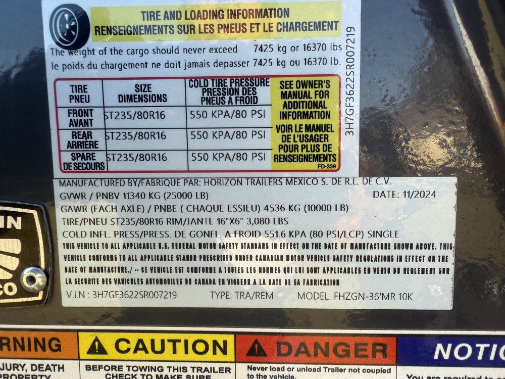 REPO 2025 Horizon GOOSENECK Equipment