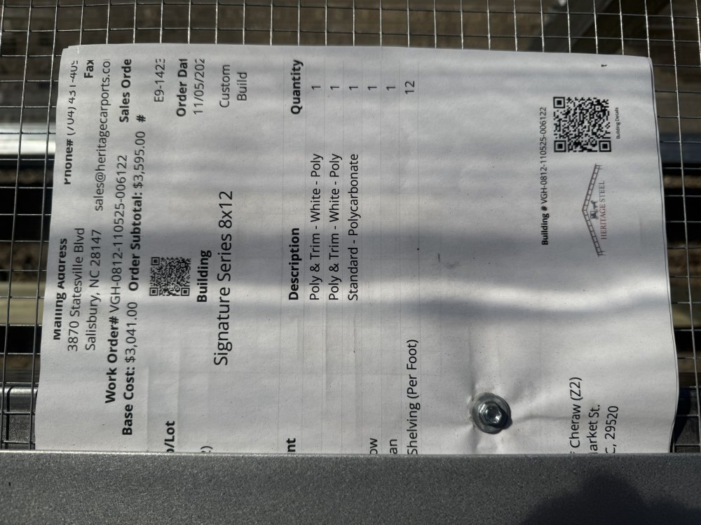 New 2025 Heritage Building 8X12 GREENHOUSE Utility Shed