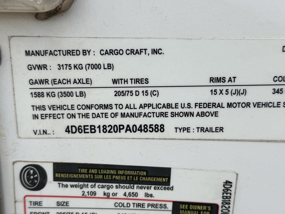 REPO 2023 CARGO CRAFT 7 X 18 TA Enclosed Cargo