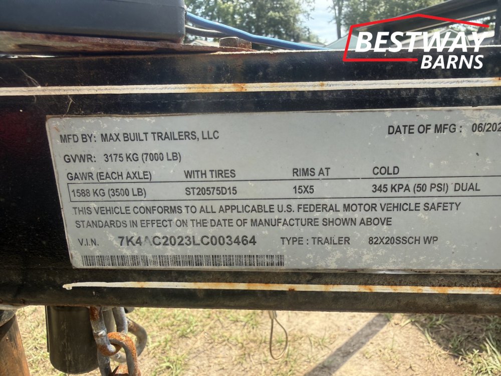 Used 2020 Max Built 7 X 20 Car Hauler