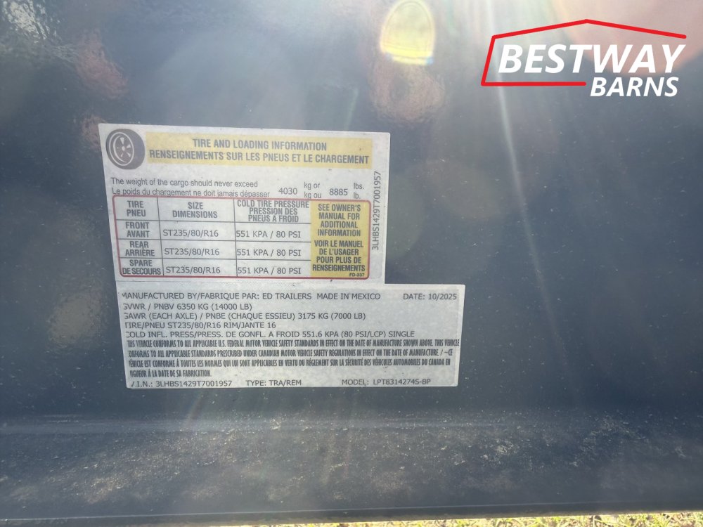 REPO 2026 ED Trailers 7X14 HIGH SIDE REPO DUMP Dump