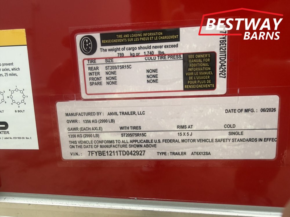 New 2027 Anvil 6X12 Enclosed Cargo