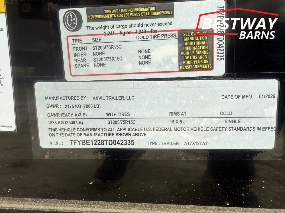 New 2026 Anvil 7X12 Enclosed Cargo