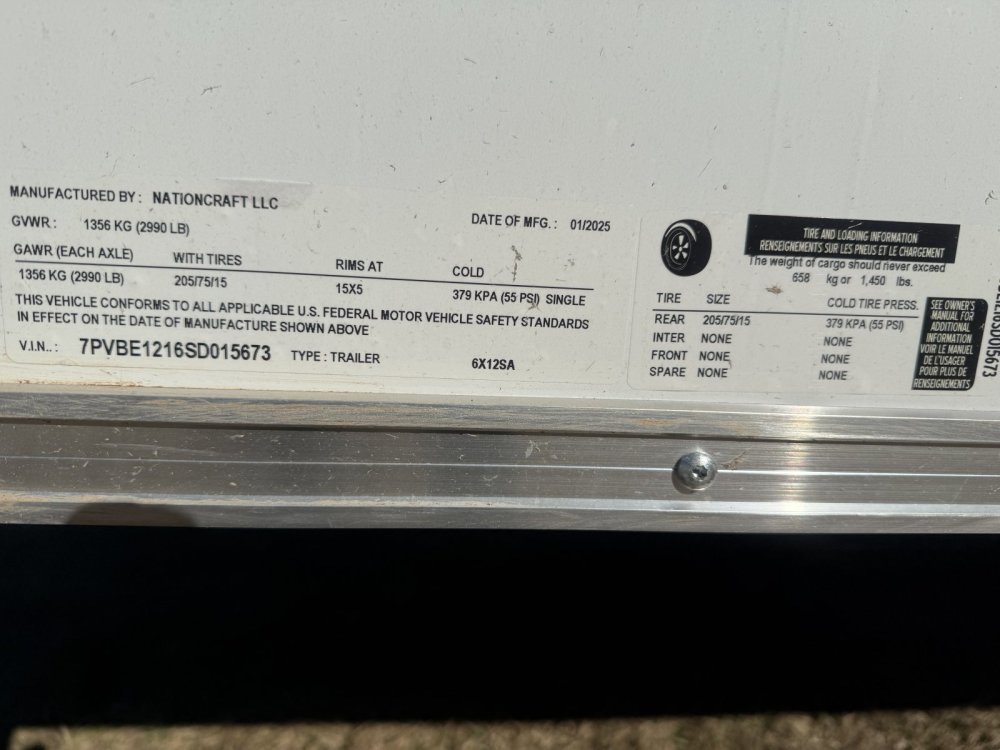 REPO 2025 NationCraft 6X12 Enclosed Cargo