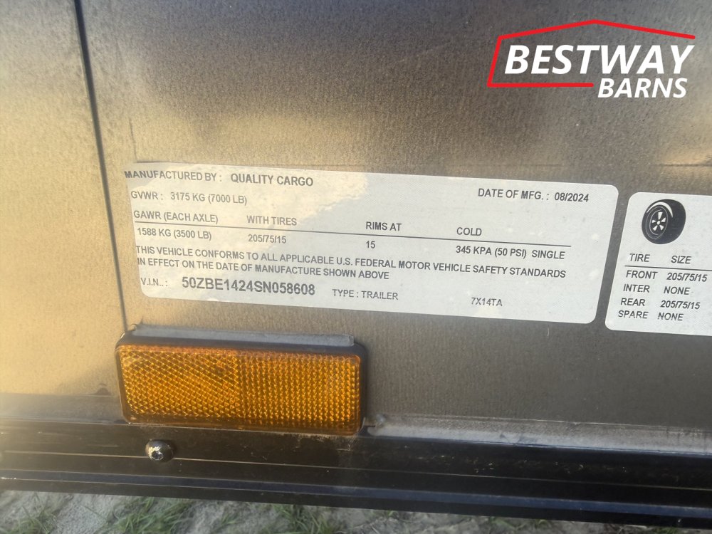 REPO 2025 Quality Cargo 7 X 14 CONCESSION Enclosed Cargo