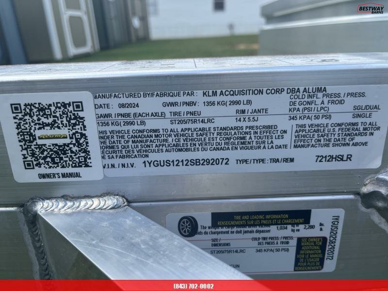 New 2025 Aluma 7212 HSLR Utility