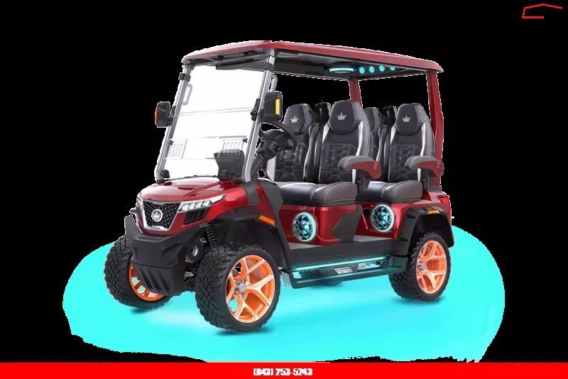New 2025 Evolution D6 D-MAX XT4 FLAMINGO RED Golf Cart