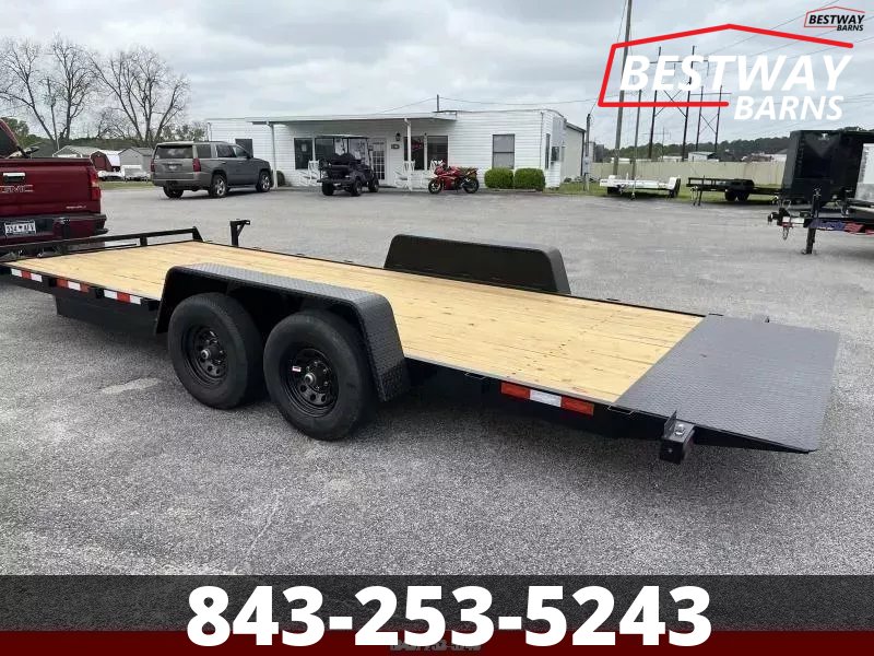 New 2026 Down 2 Earth 82X20 POWER TILT WOOD Deck Car Hauler