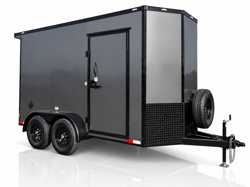 12'x7'x7' TrueBlue Enclosed Cargo Trailer