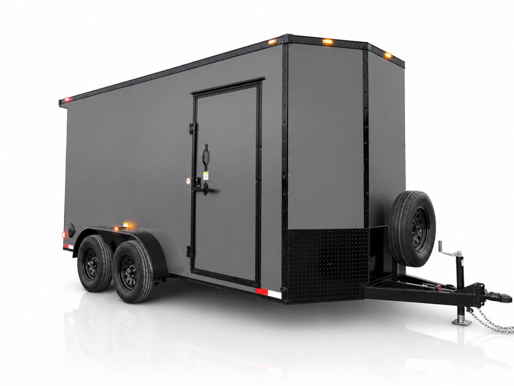 14'x7'x7' TrueBlue Enclosed Cargo Trailer
