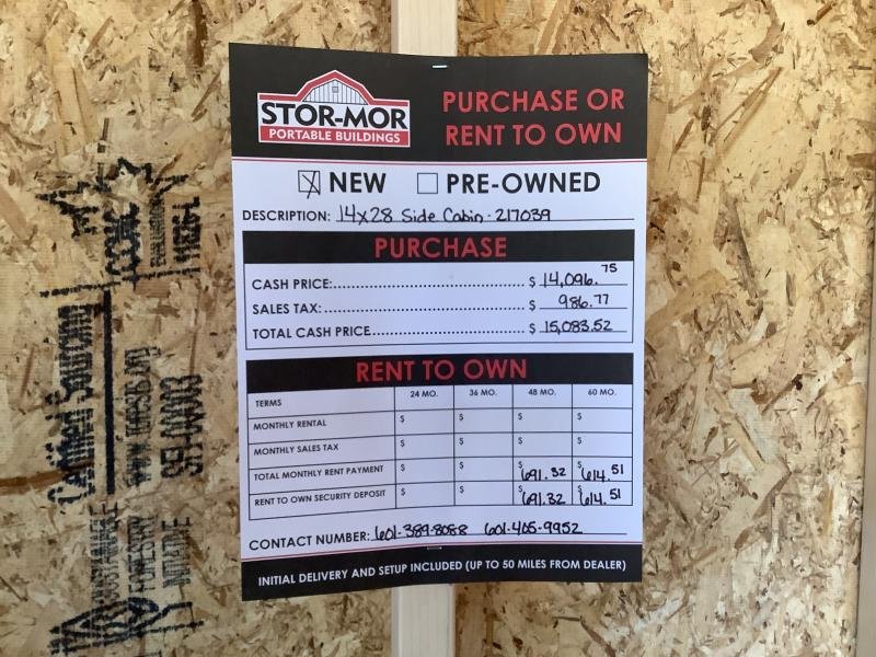 2024 Stor-Mor 14x28 Side Cabin