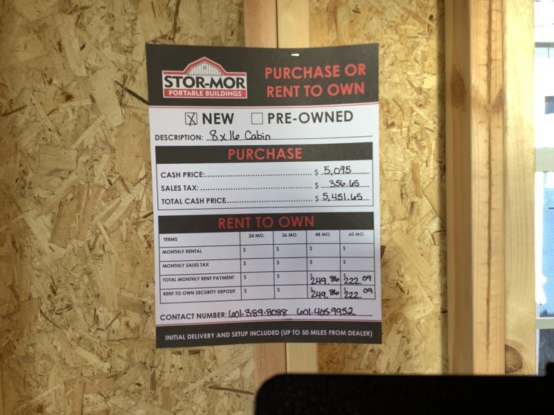 2024 Stor-Mor 8x16 Cabin