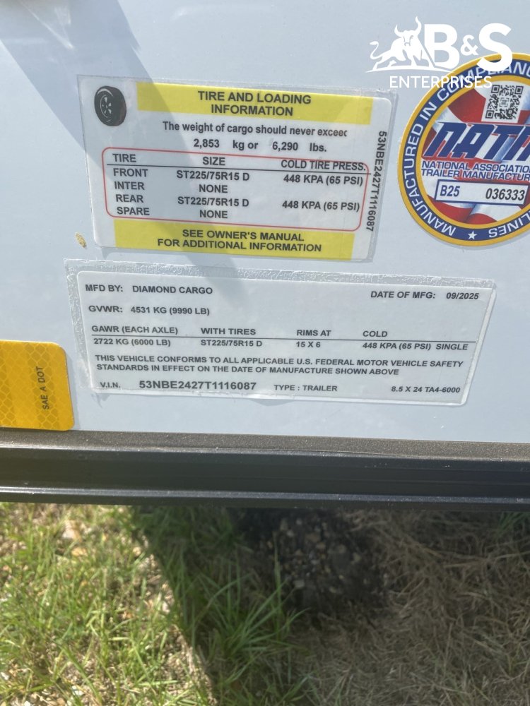 8.5'x24' Diamond Cargo Enclosed Cargo