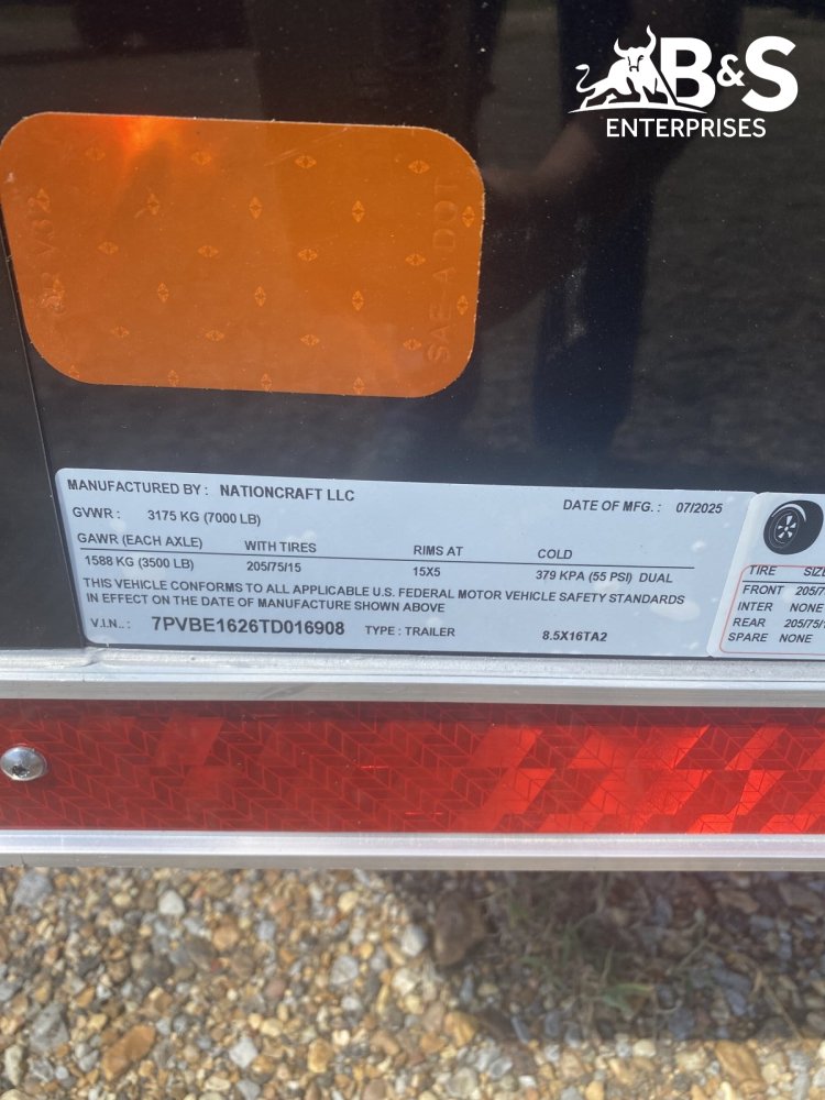 8.5'x16' Nationcraft Trailers Enclosed Cargo