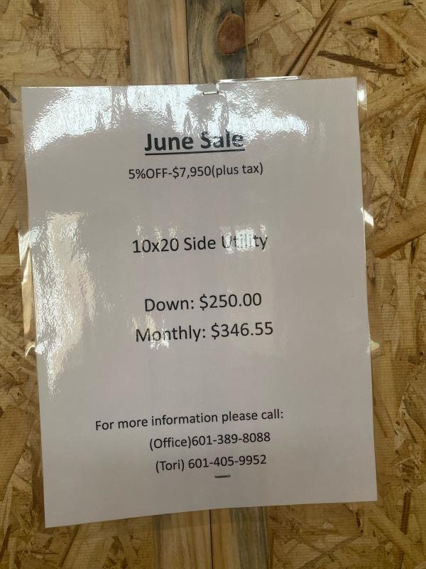 2024 Stor-Mor 10x20 Side Utility Shed