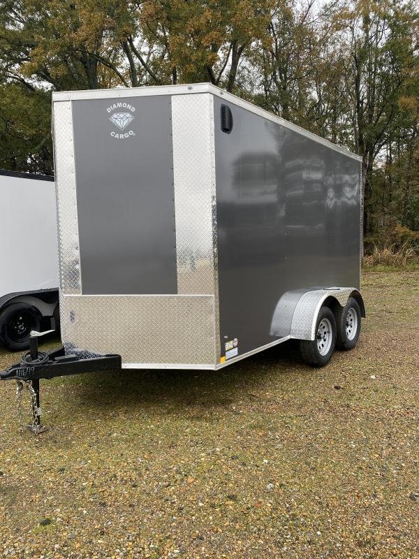 2025 Diamond Cargo 7X12TA Charcoal Grey Cargo / Enclosed Trailer