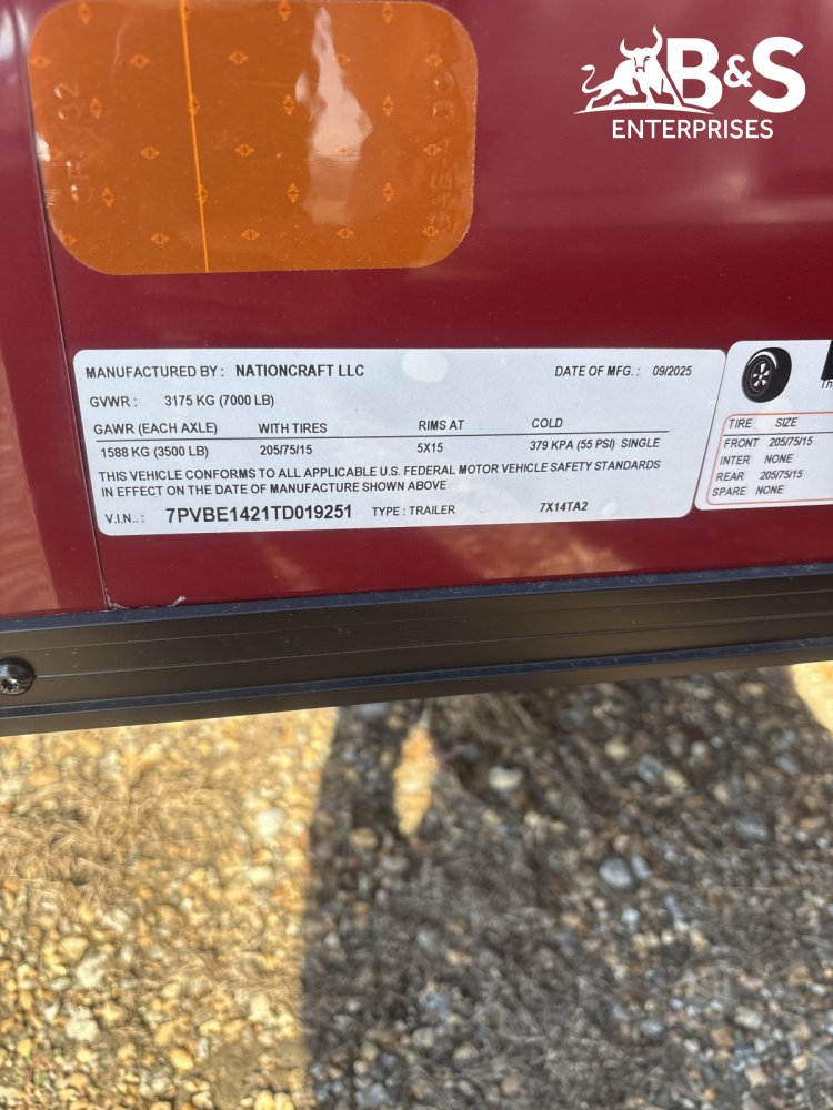 7'x14' Nationcraft Trailers Enclosed Cargo