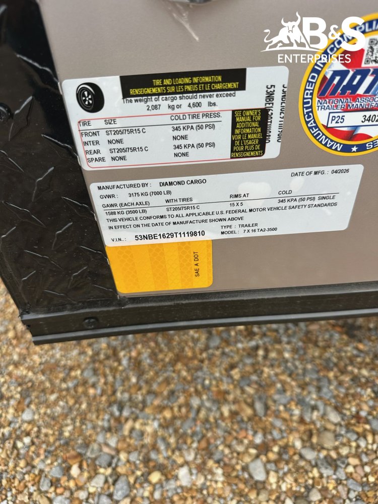 7'x16' Diamond Cargo Enclosed Cargo