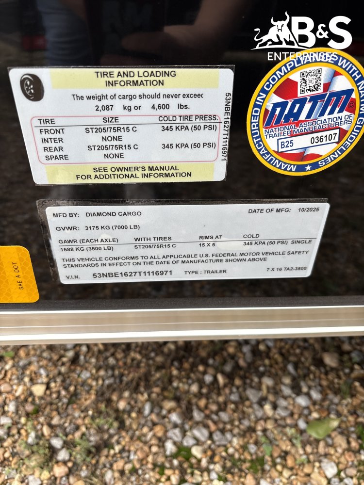 7'x16" Diamond Cargo Enclosed Cargo