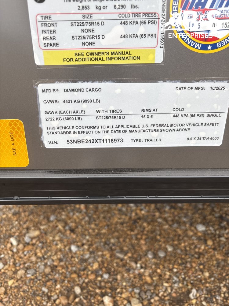 8.5'x24' Diamond Cargo Enclosed Cargo