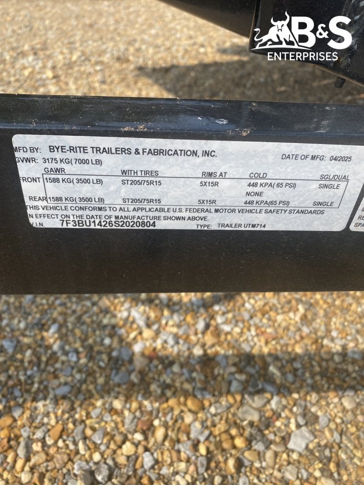 7"x14' Bye-Rite Trailers Utility