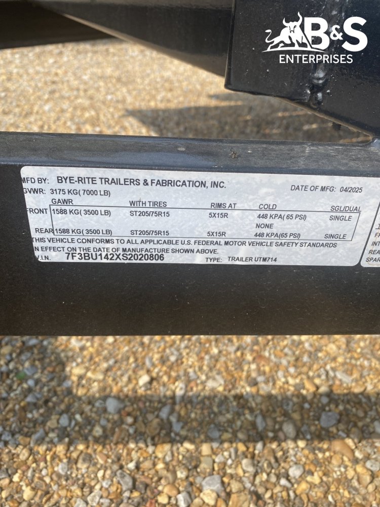 7"x14' Bye-Rite Trailers Utility