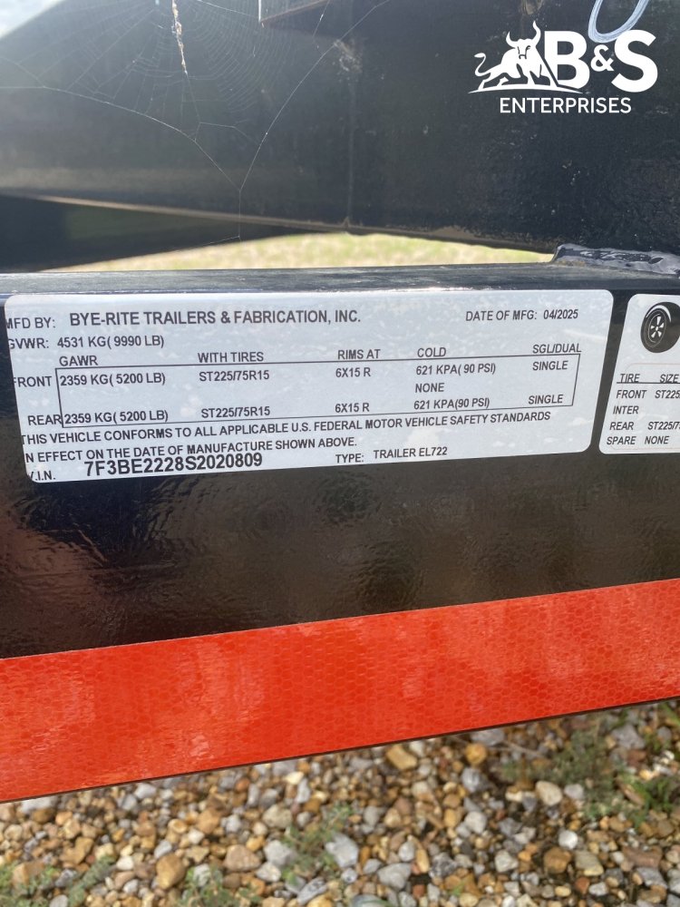 7"x22' Bye-Rite Trailers Equipment