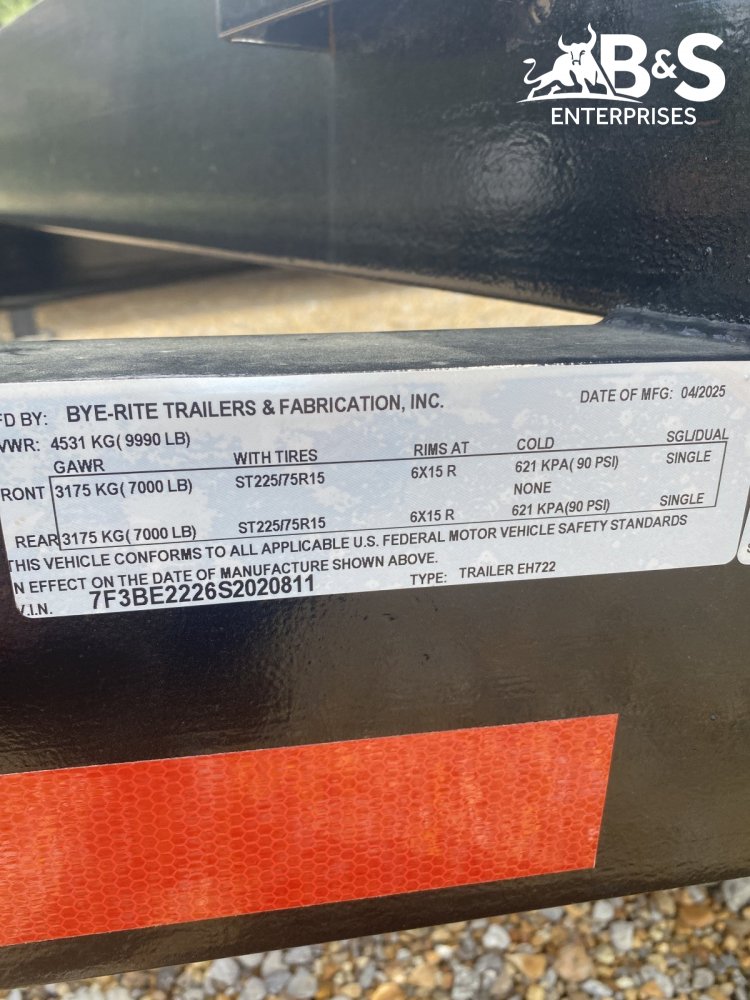 7"x22' Bye-Rite Trailers Equipment