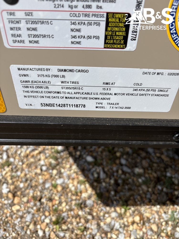 7'x14' Diamond Cargo Enclosed Cargo