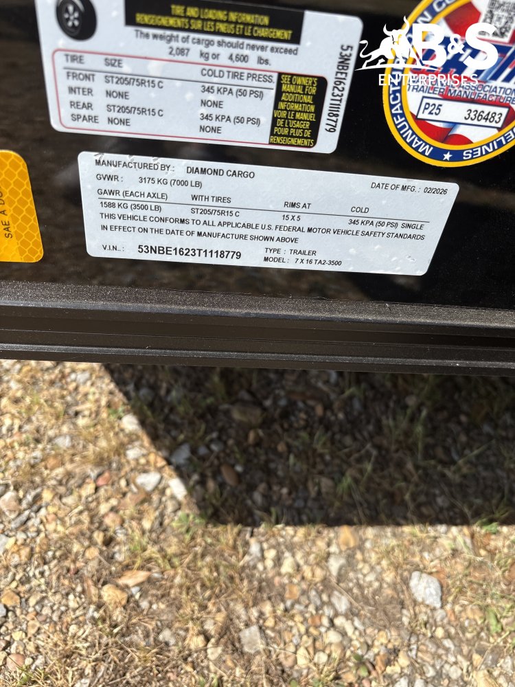 7'x16' Diamond Cargo Enclosed Cargo