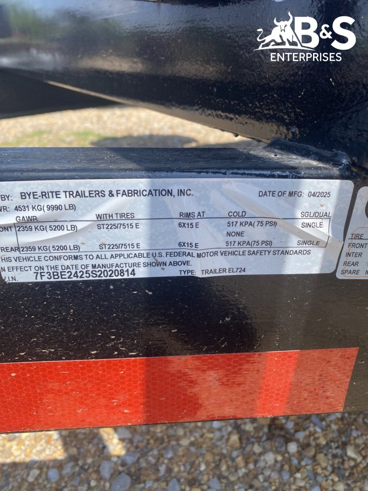 7"x24' Bye-Rite Trailers Equipment