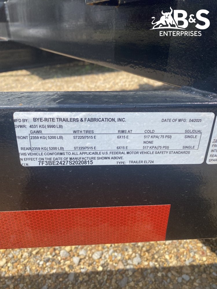 7"x24' Bye-Rite Trailers Equipment