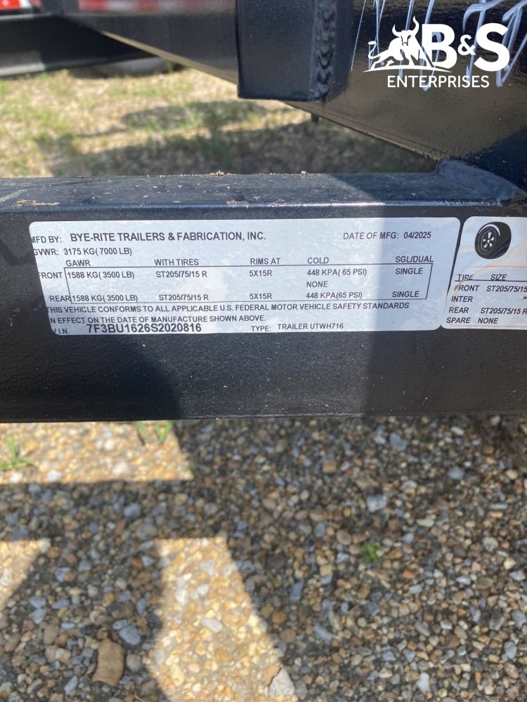7"x16' Bye-Rite Trailers Utility