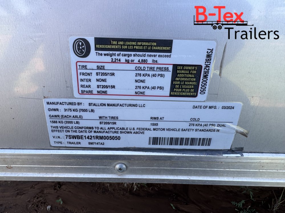 REPO 2024 Stallion 7x14TA 2 Enclosed Golfing Trailer