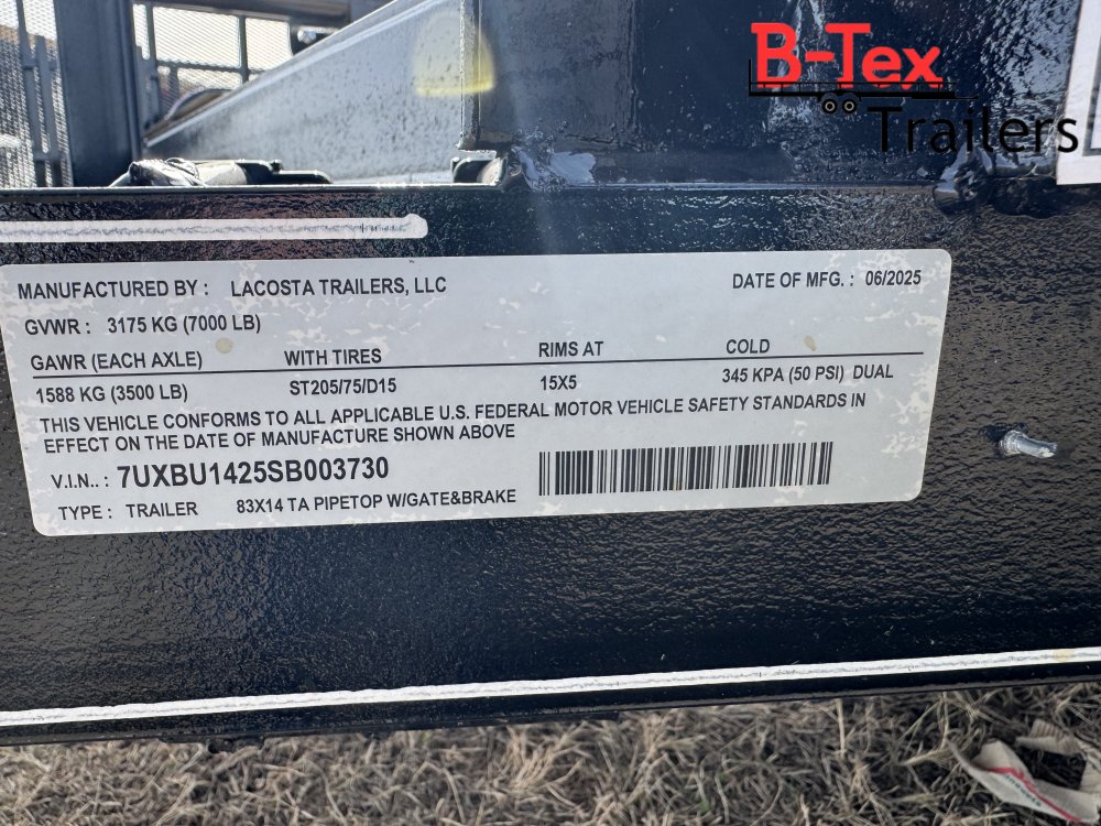 83x14 TA pipetop Gate/Brake 3.5k