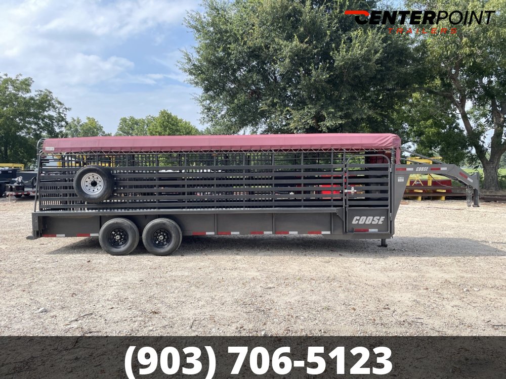 2023 Coose 6′ 8″ X 24′ GVWR 14,000 Bar Top Livestock – Trailer-02387