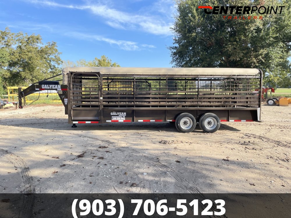 2026 Galyean 6.8' x 24' GVWR 17150 Bar Top Livestock Trailer 15392