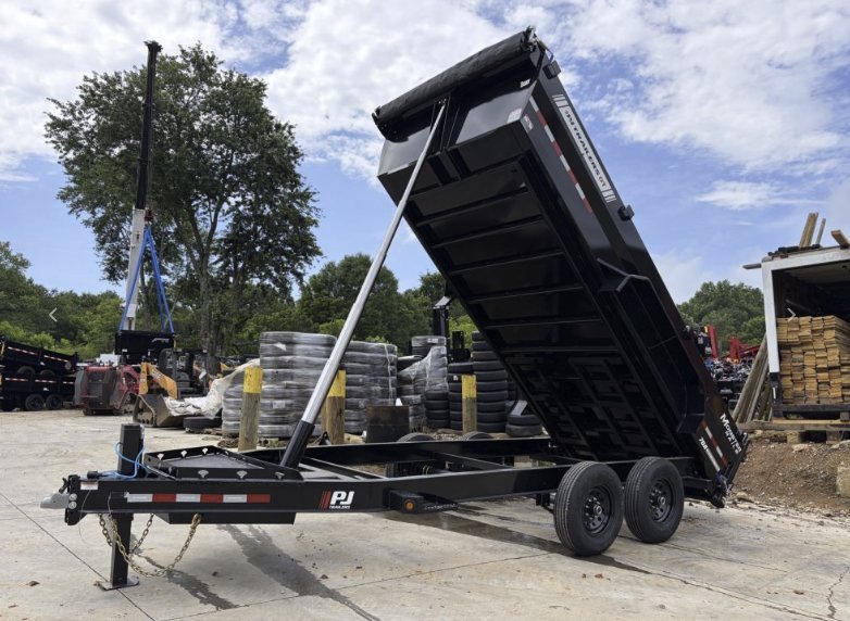 2027 PJ DT 7x16 Telescopic Dump Trailer - 17.6K GVWR, Hydraulic Jack, 14-Ply Tires & 12-Ton Tele