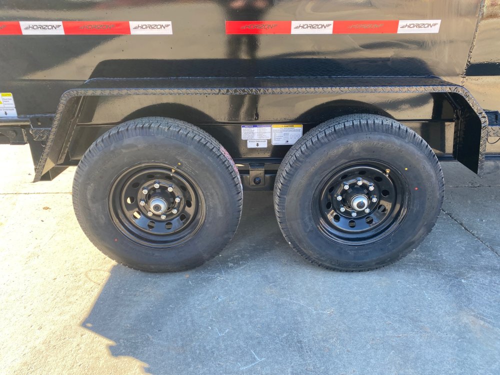 2026-Horizon-7x16-Gooseneck-14K-Dump-Trailer-42"-Sides,-8"-I-Beam,-Scissor-Hoist,-Ramps,-Black-D14K7